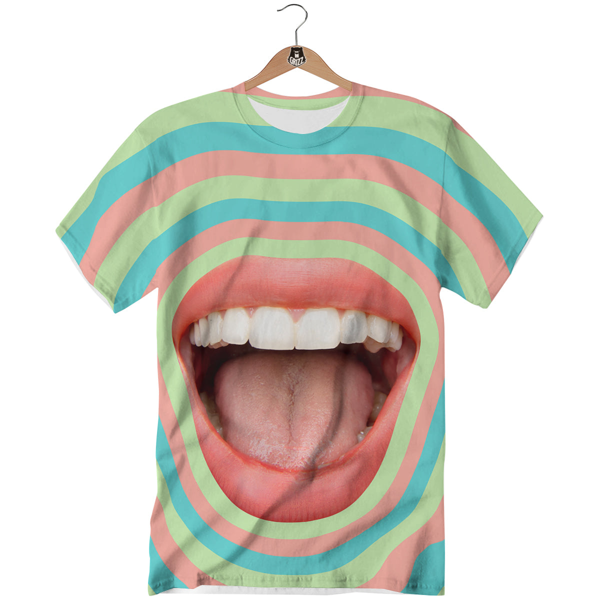 Summer Time Mood Mouth Print T-Shirt-grizzshop