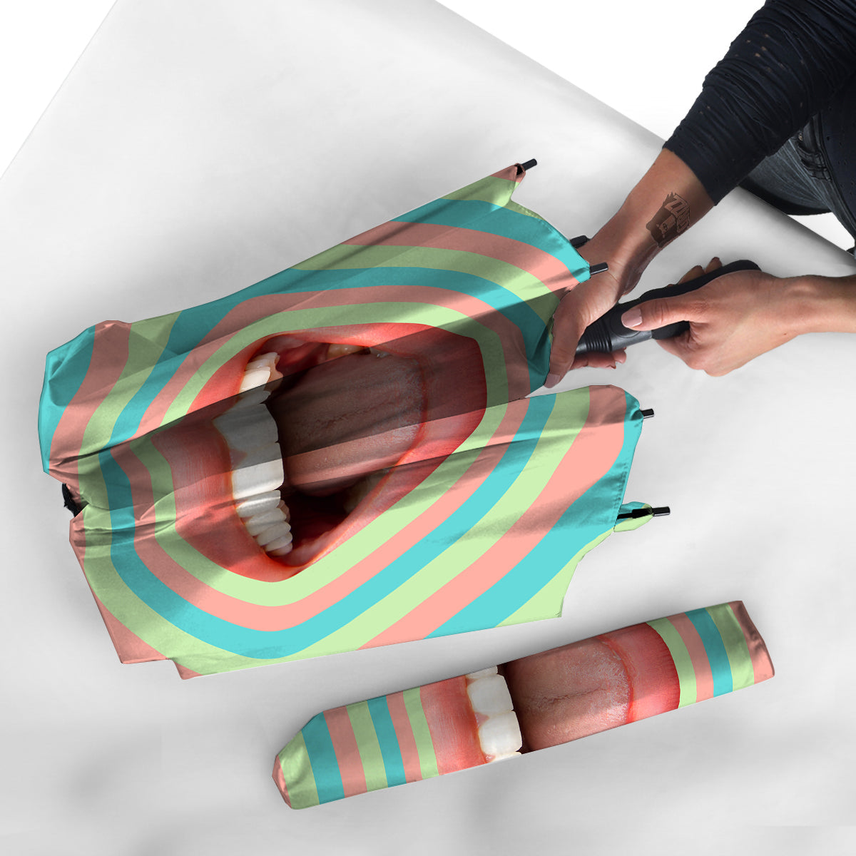 Summer Time Mood Mouth Print Umbrella-grizzshop