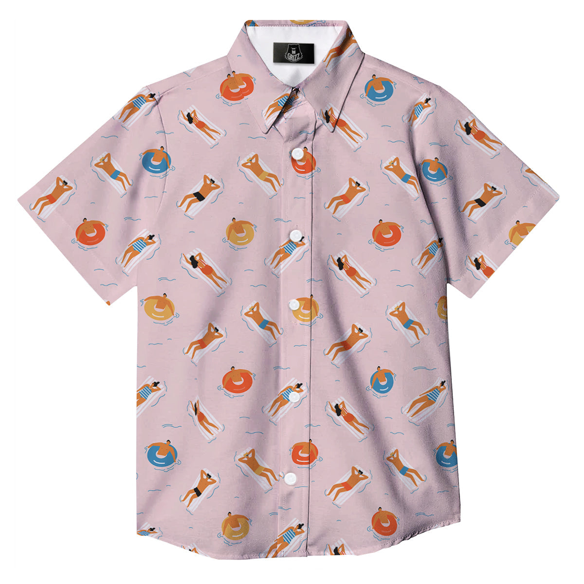 Summer Time Relixing Print Pattern Button Up Shirt-grizzshop
