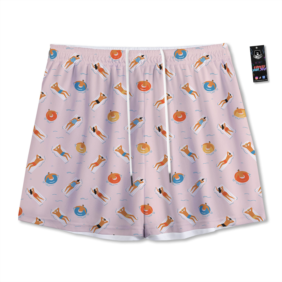Summer Time Relixing Print Pattern Mesh Shorts-grizzshop