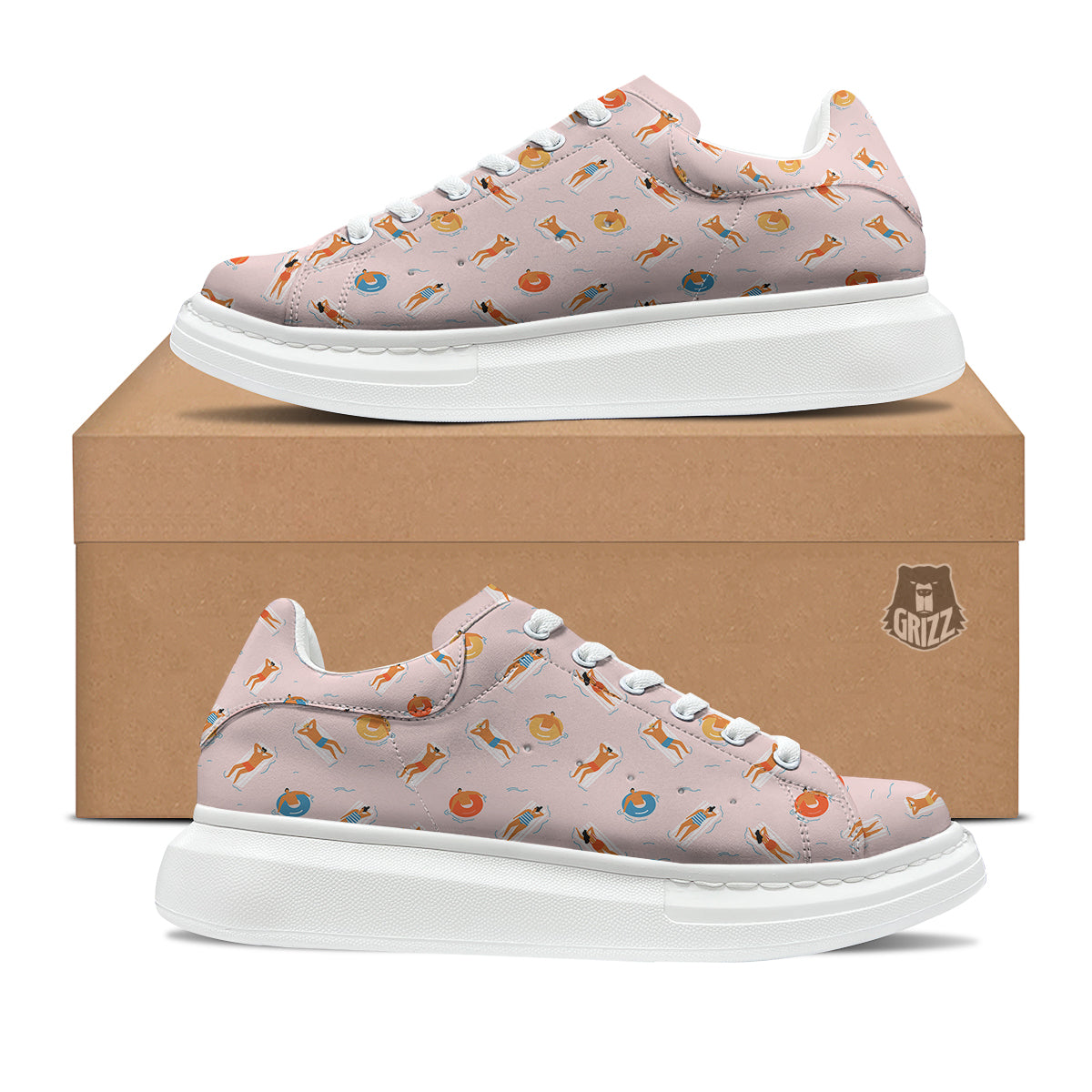 Summer Time Relixing Print Pattern Platform Shoes-grizzshop