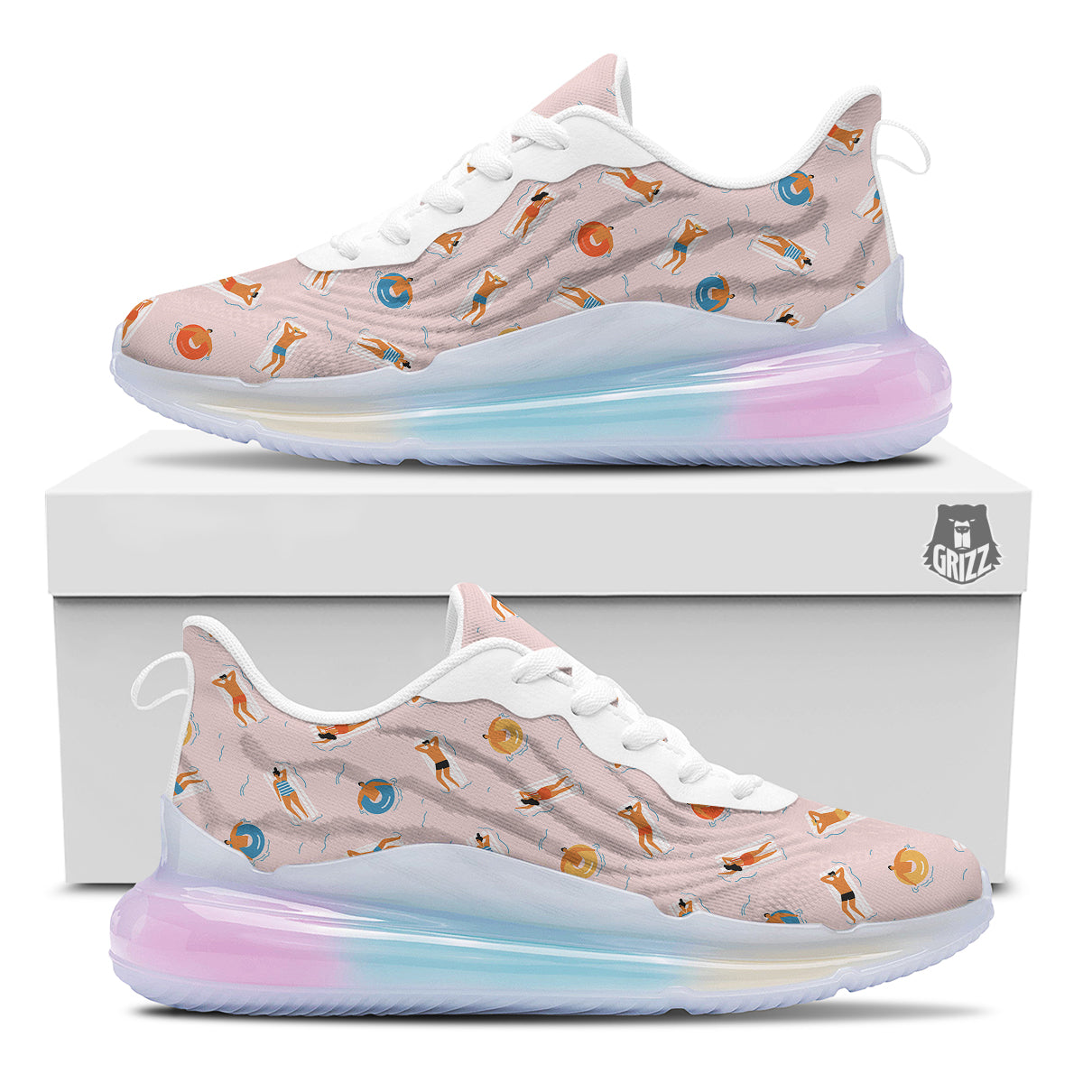 Summer Time Relixing Print Pattern Running Sneakers-grizzshop