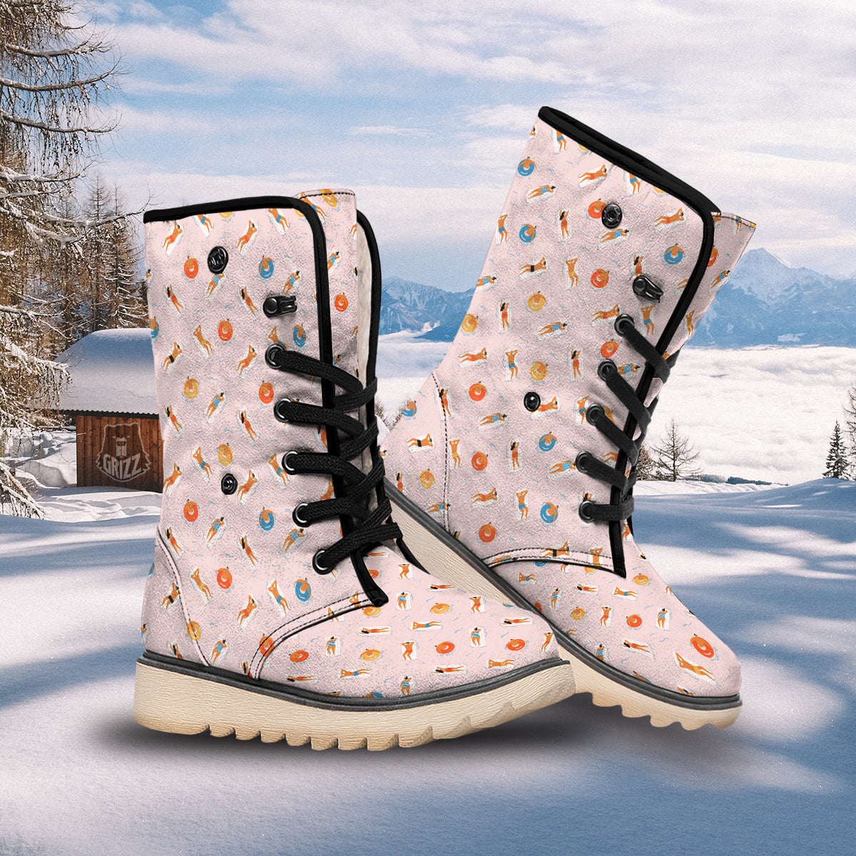 Summer Time Relixing Print Pattern Snow Boots-grizzshop
