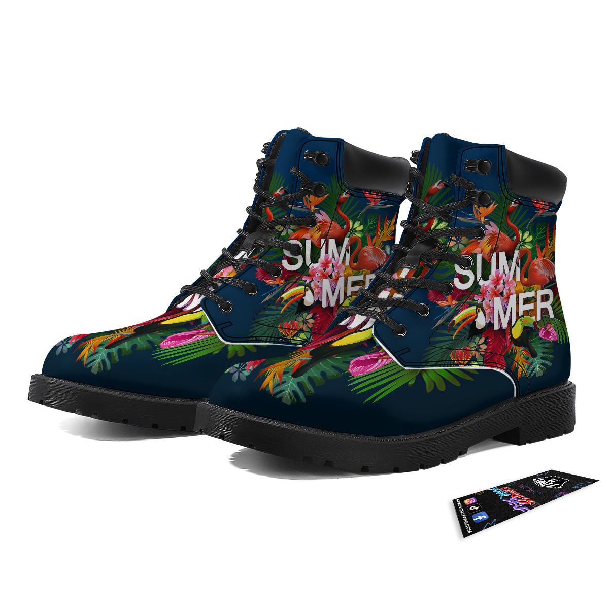 Summer Tropical Birds And Flowers For Travel Print Boots-grizzshop