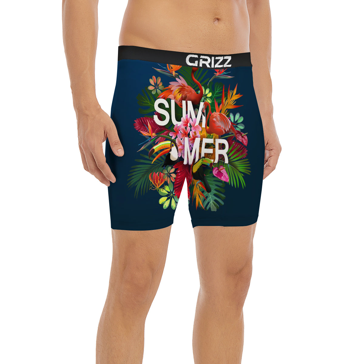 Summer Tropical Birds And Flowers For Travel Print Boxer Briefs-grizzshop
