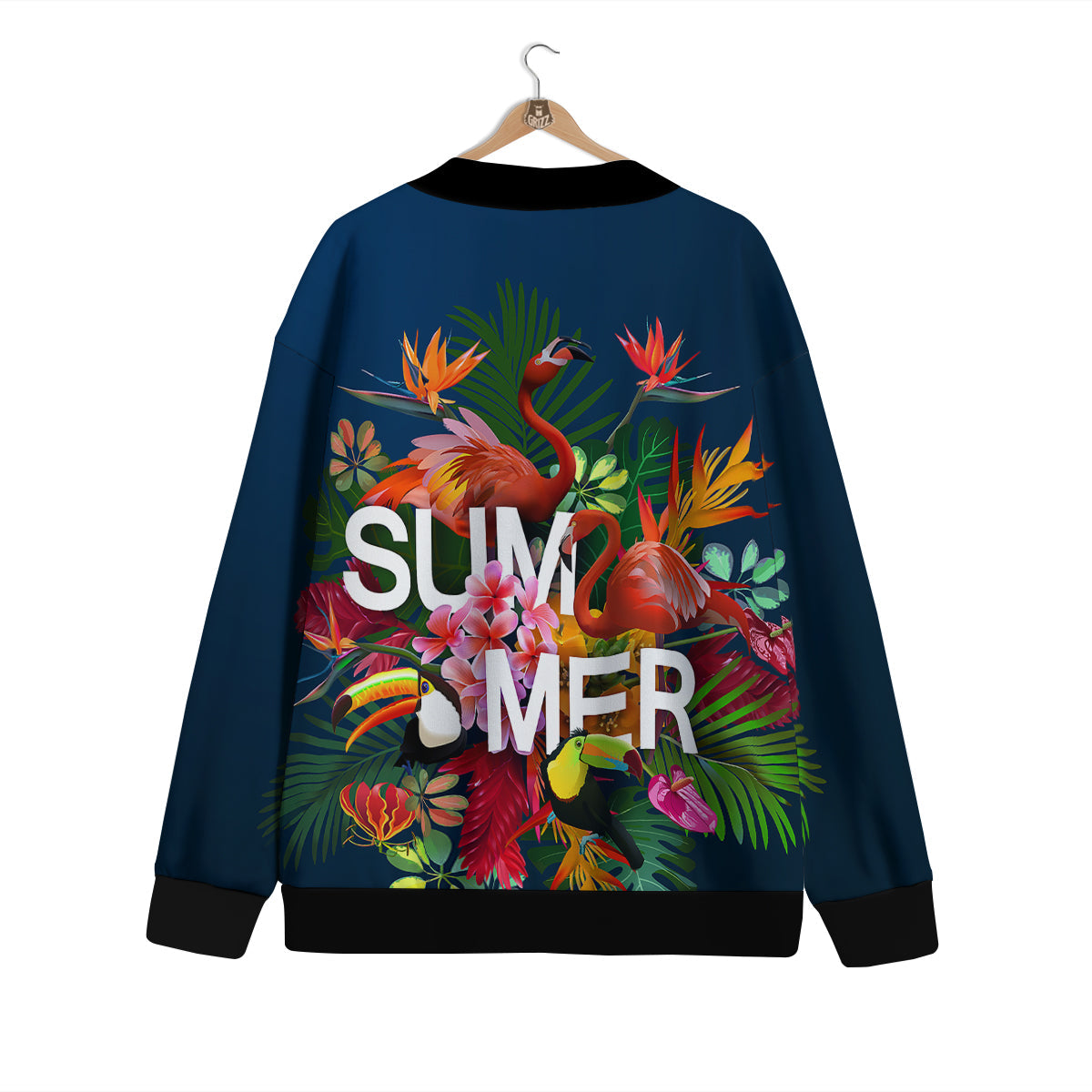 Summer Tropical Birds And Flowers For Travel Print Cardigan-grizzshop