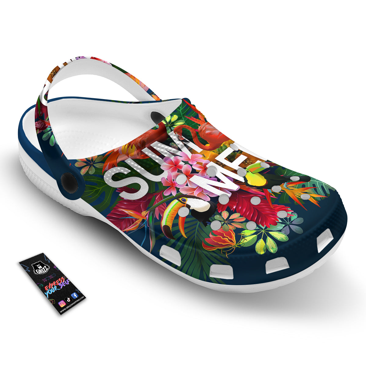 Summer Tropical Birds And Flowers For Travel Print Clog-grizzshop