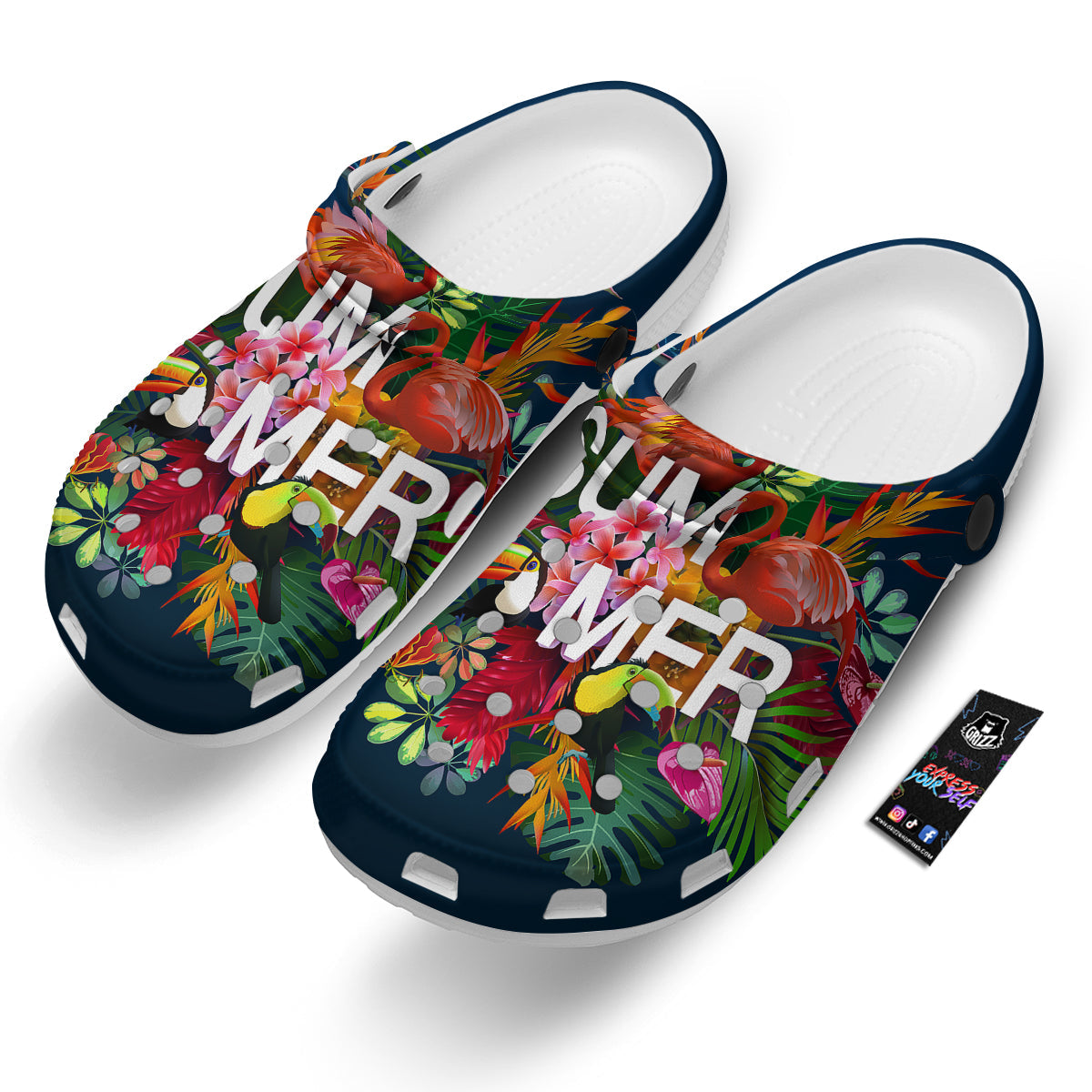 Summer Tropical Birds And Flowers For Travel Print Clog-grizzshop