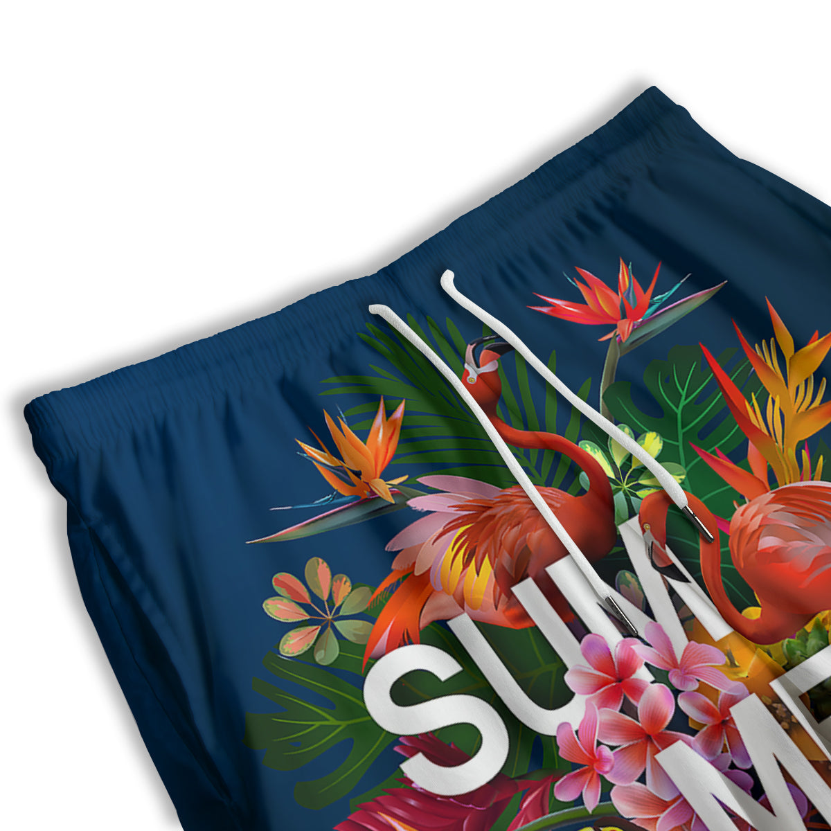 Summer Tropical Birds And Flowers For Travel Print Men's Athletic Shorts