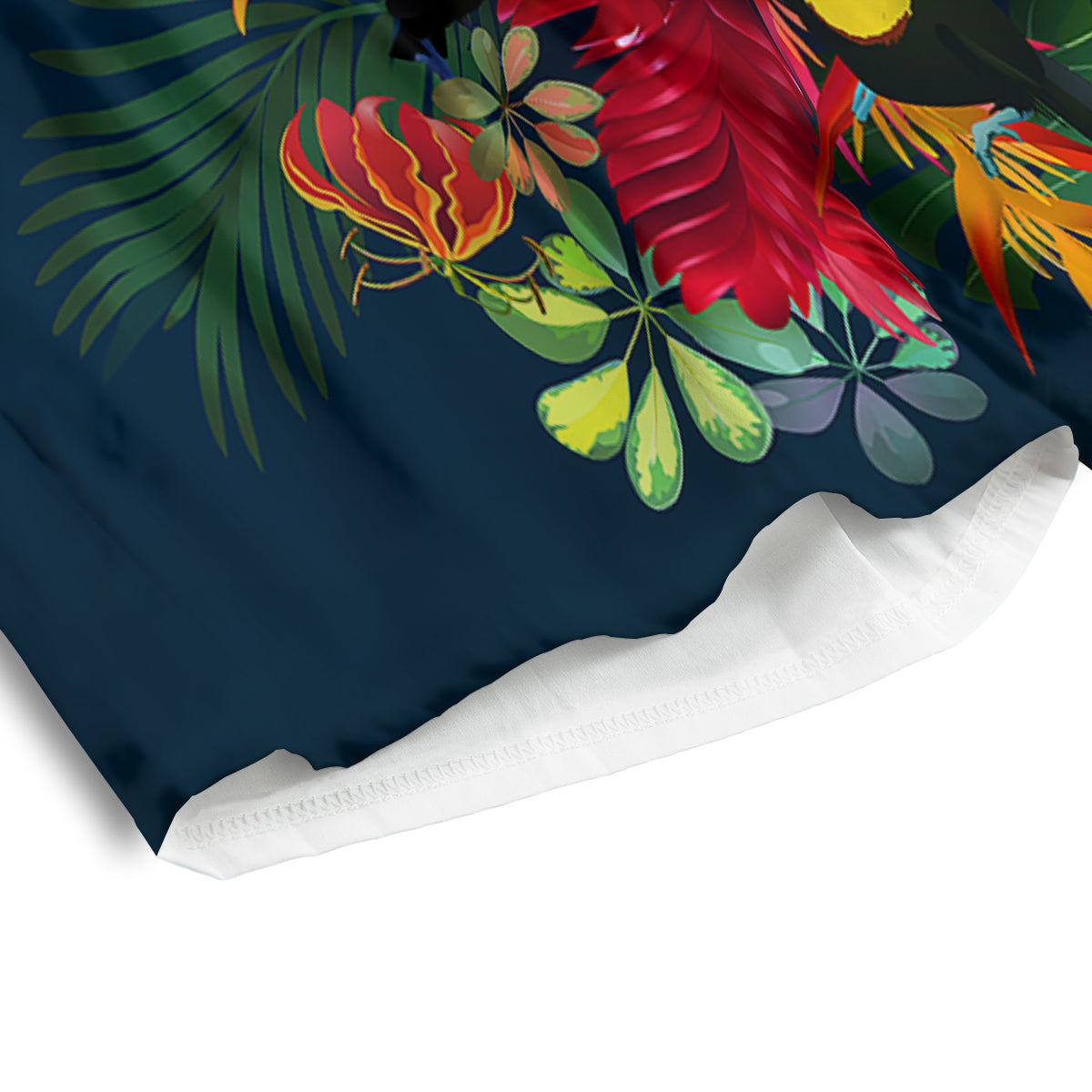 Summer Tropical Birds And Flowers For Travel Print Men's Athletic Shorts