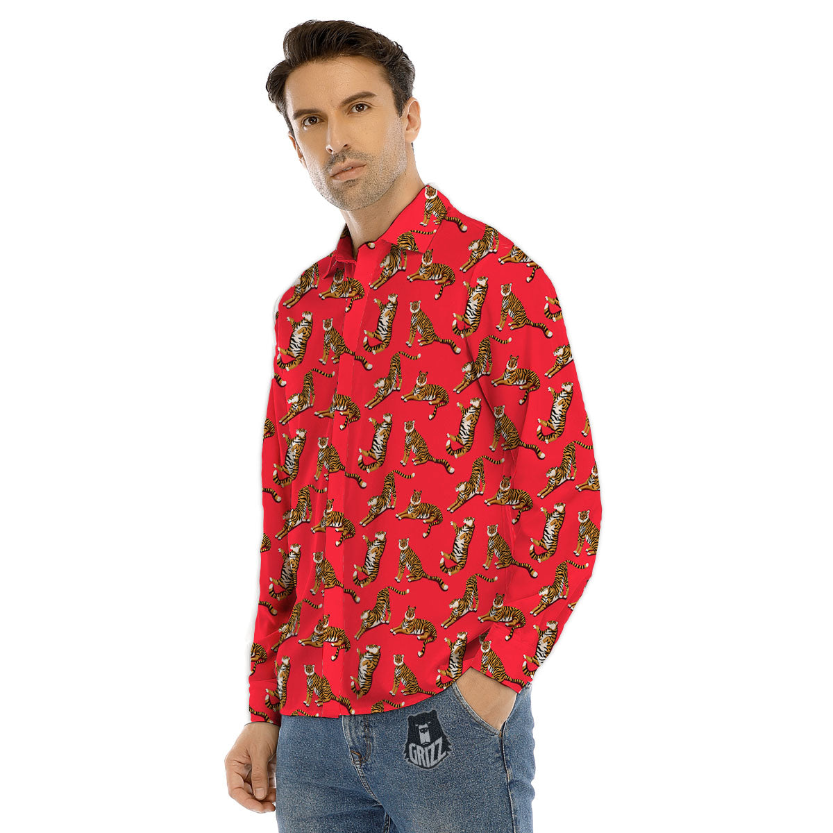 Summer Tropical Birds And Flowers For Travel Print Men's Dress Shirts-grizzshop