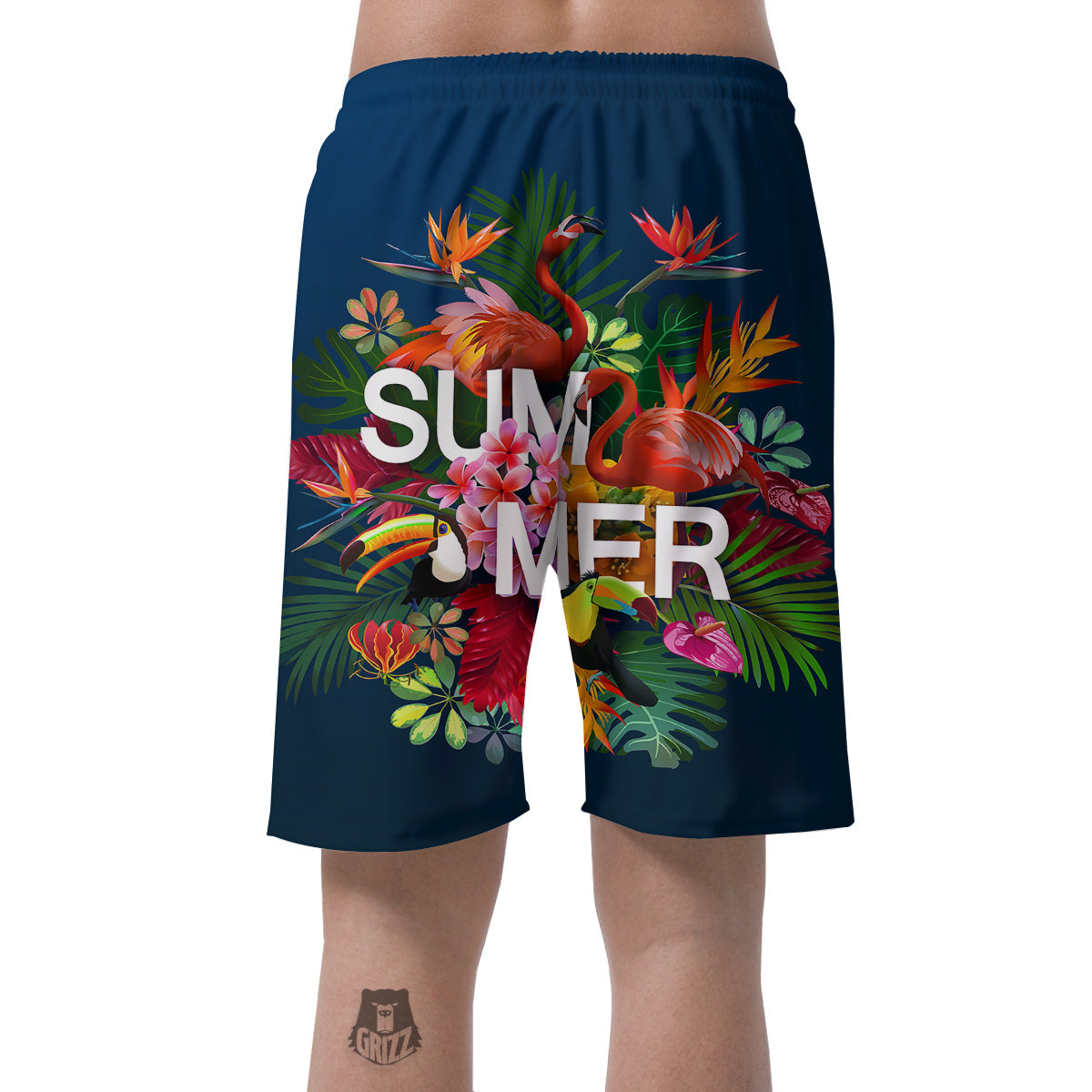 Summer Tropical Birds And Flowers For Travel Print Men's Shorts-grizzshop