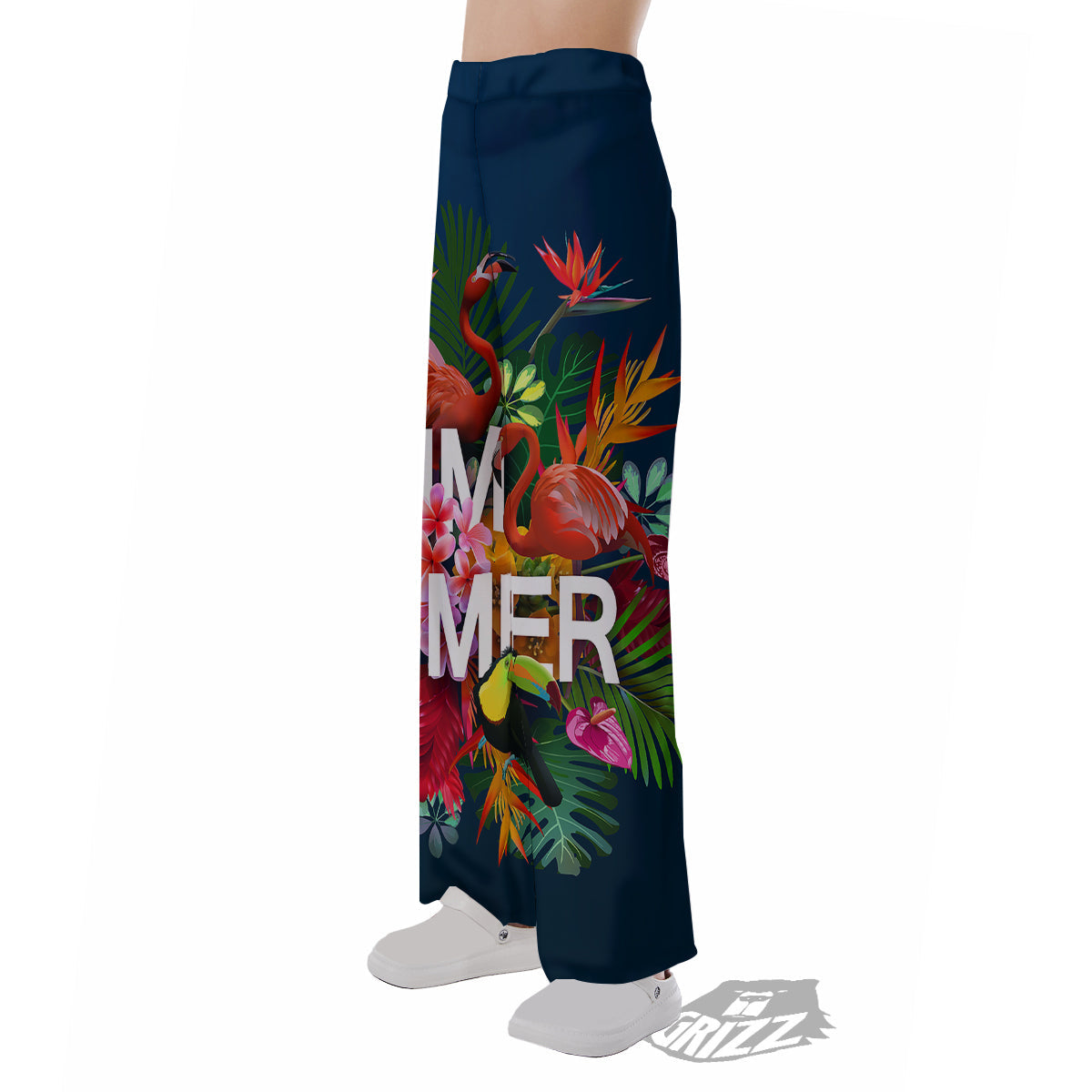Summer Tropical Birds And Flowers For Travel Print Pajama Pants-grizzshop