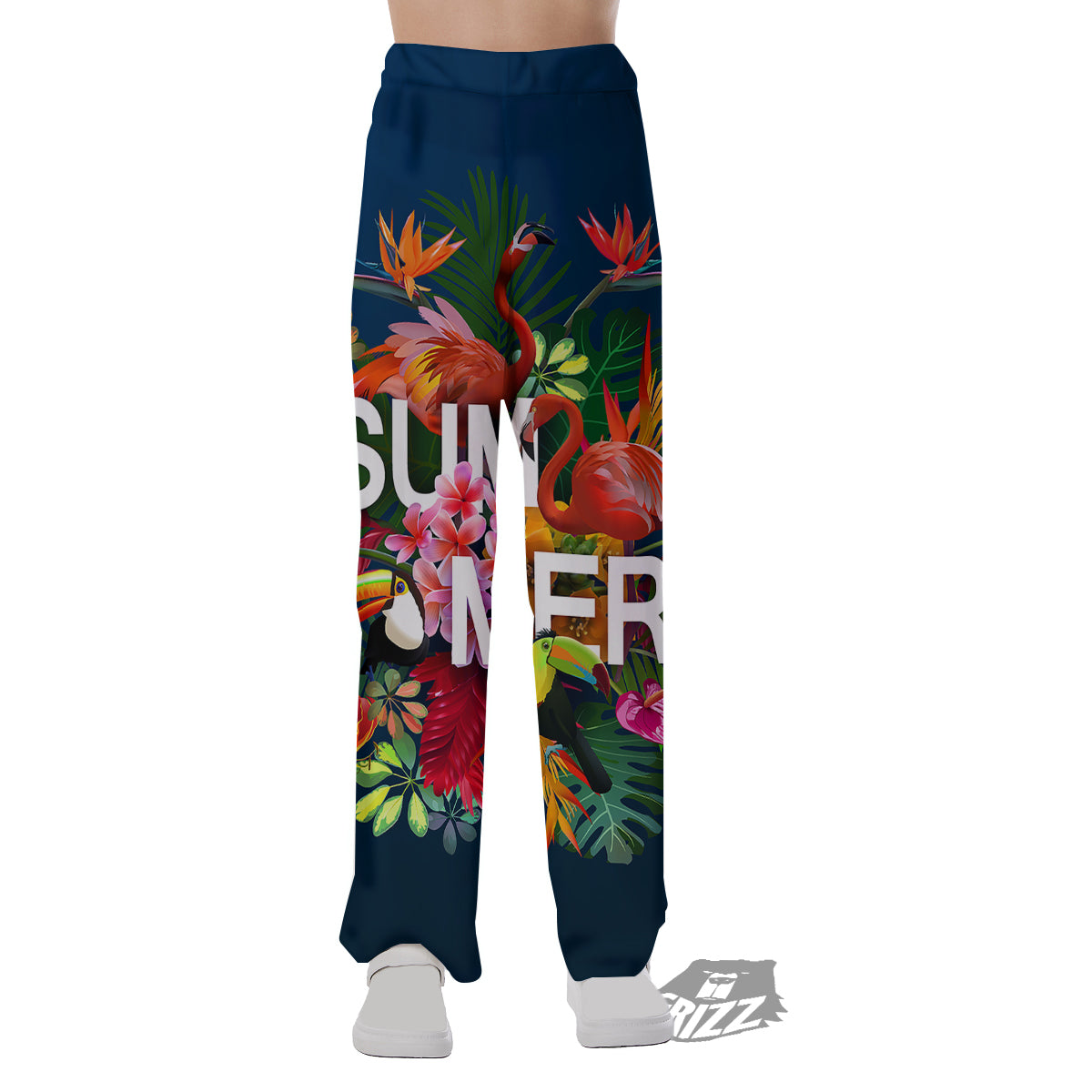 Summer Tropical Birds And Flowers For Travel Print Pajama Pants-grizzshop