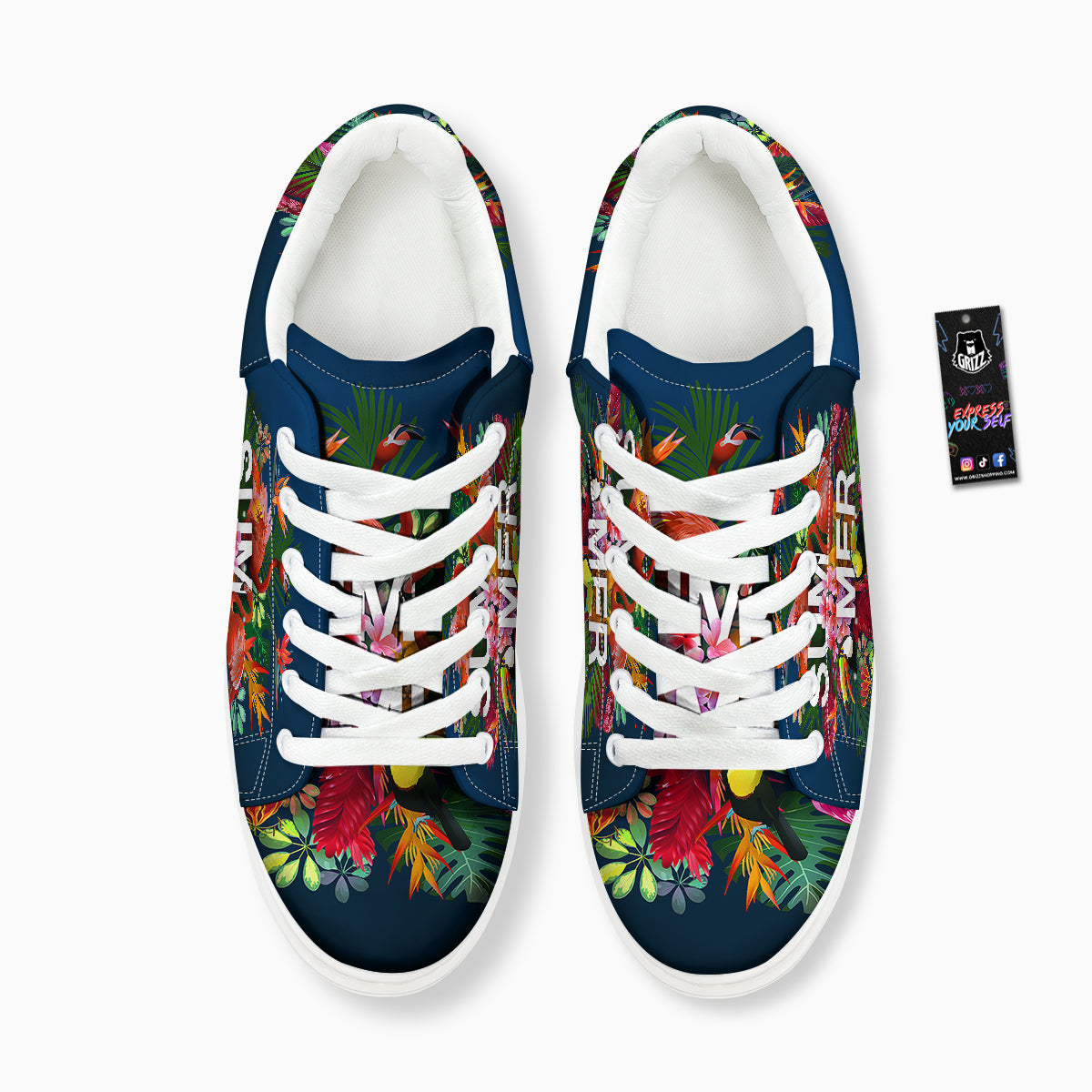 Summer Tropical Birds And Flowers For Travel Print Platform Shoes-grizzshop