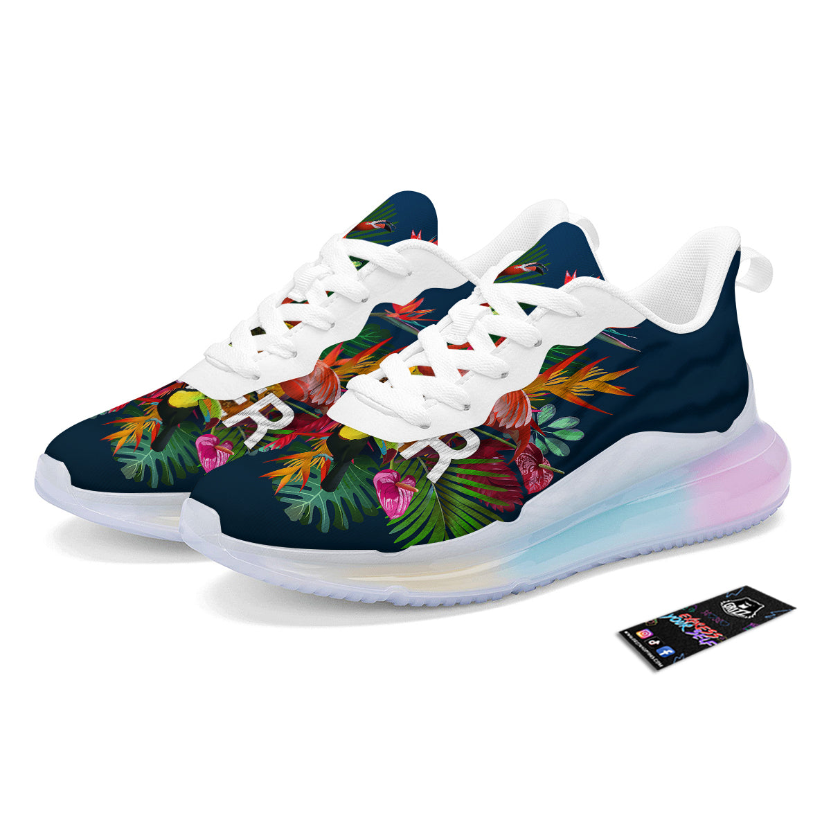 Summer Tropical Birds And Flowers For Travel Print Running Sneakers-grizzshop
