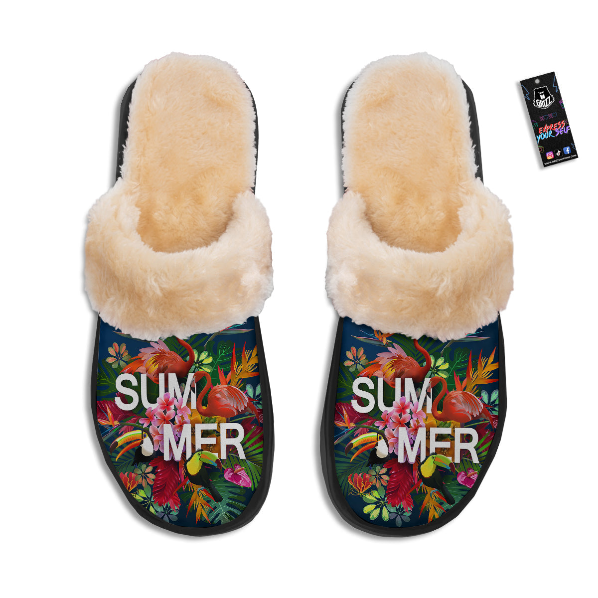 Summer Tropical Birds And Flowers For Travel Print Slippers-grizzshop