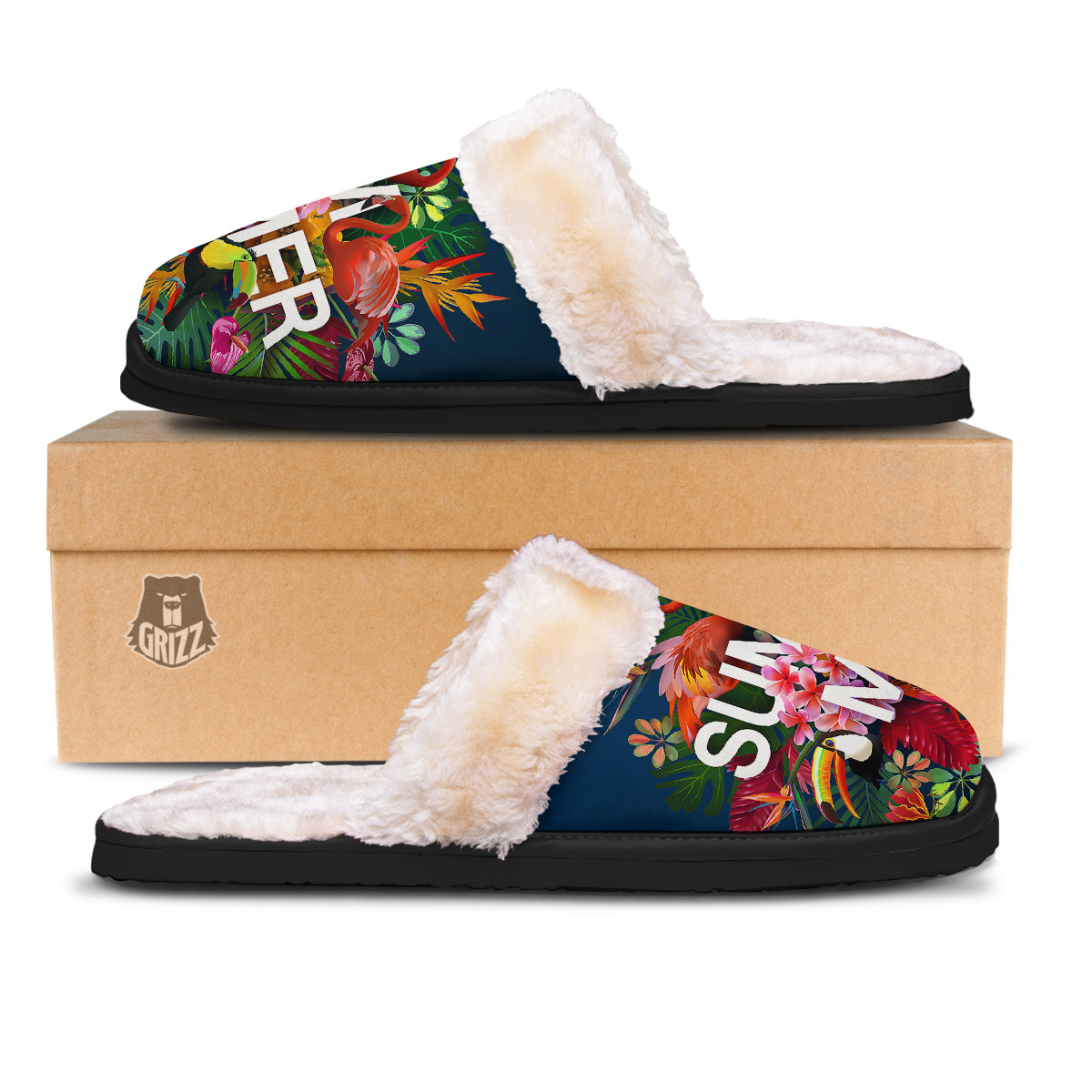 Summer Tropical Birds And Flowers For Travel Print Slippers-grizzshop