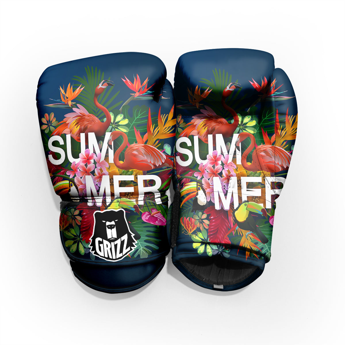 Summer Tropical Birds And Flowers For Travel Print Pro Boxing Glove