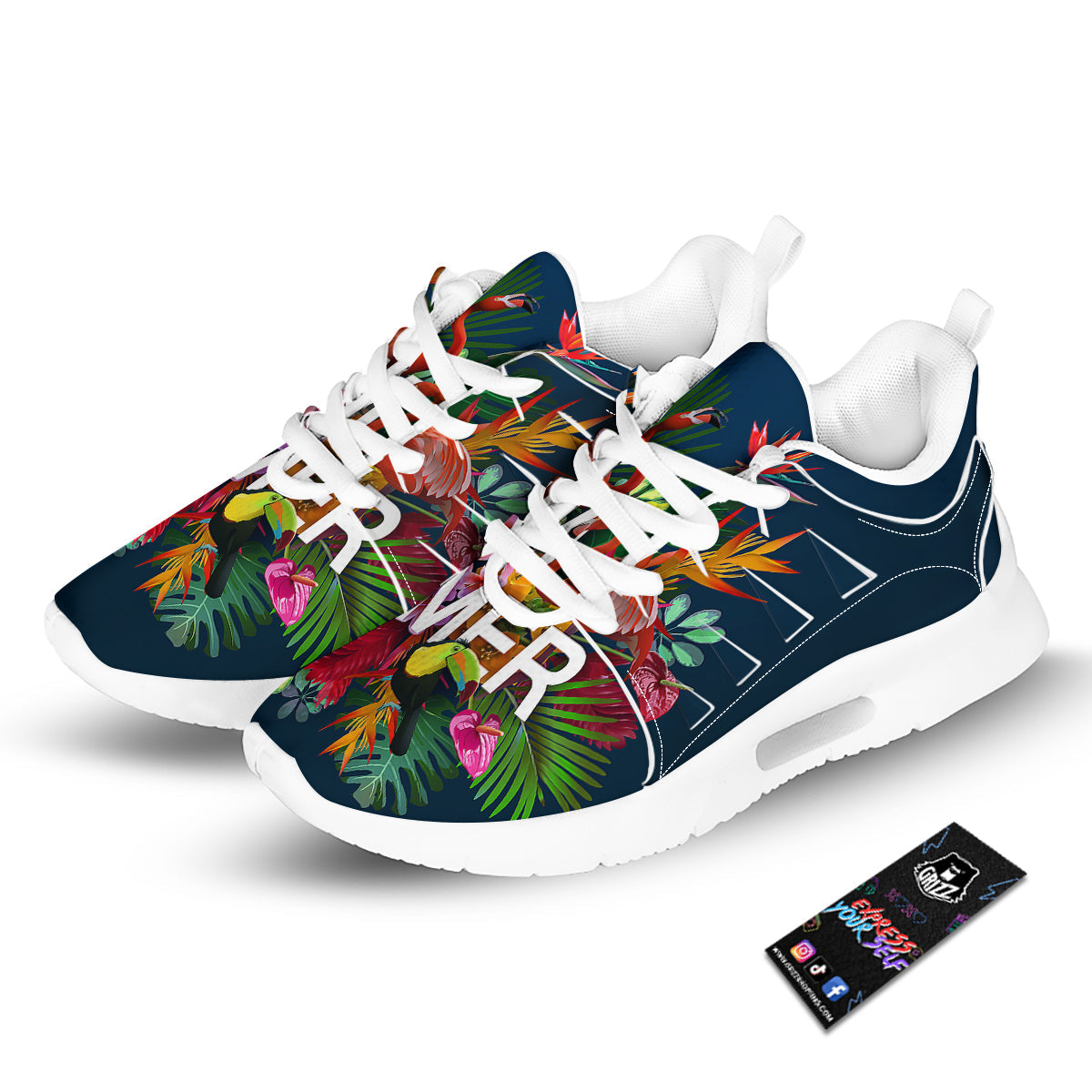 Summer Tropical Birds And Flowers For Travel Print Tennis Shoes-grizzshop