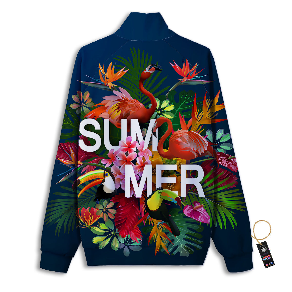 Summer Tropical Birds And Flowers For Travel Print Track Jacket-grizzshop