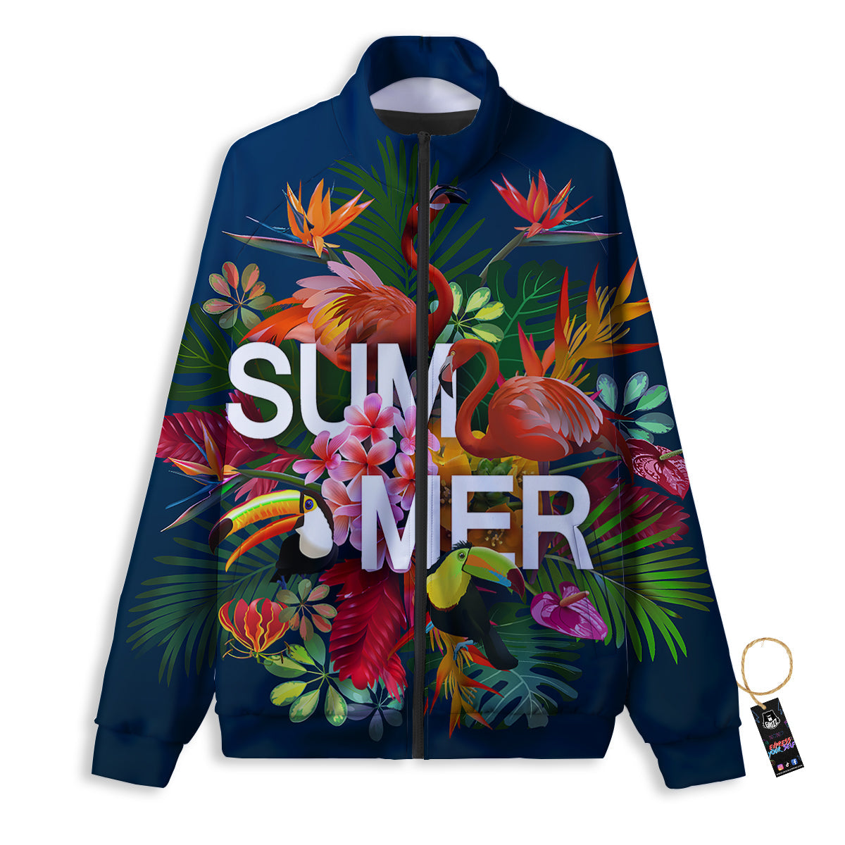 Summer Tropical Birds And Flowers For Travel Print Track Jacket-grizzshop