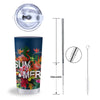 Summer Tropical Birds And Flowers For Travel Print Tumbler-grizzshop