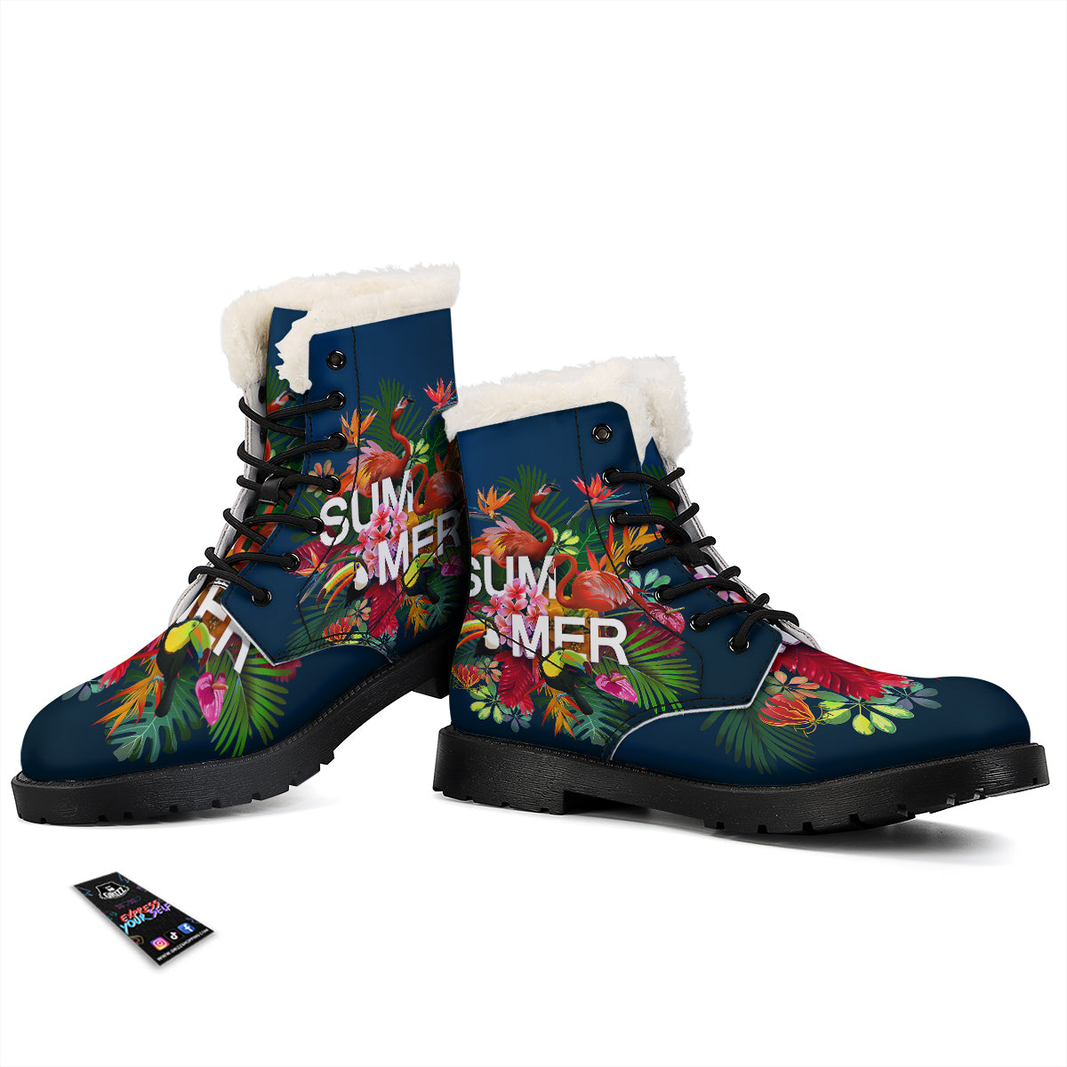 Summer Tropical Birds And Flowers For Travel Print Winter Boots-grizzshop