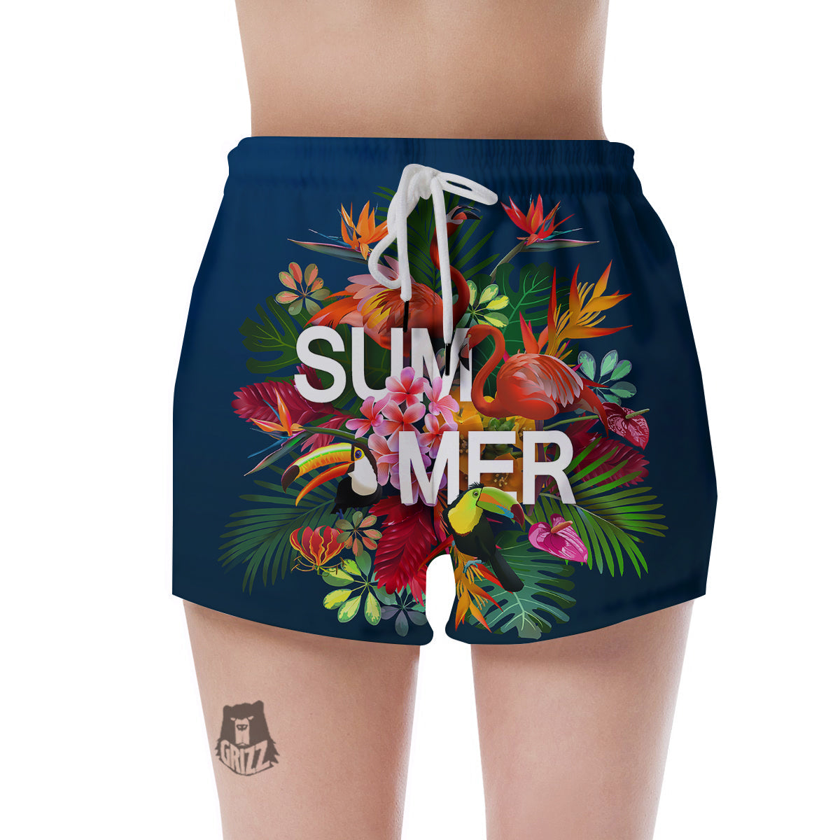 Summer Tropical Birds And Flowers For Travel Print Women's Shorts-grizzshop