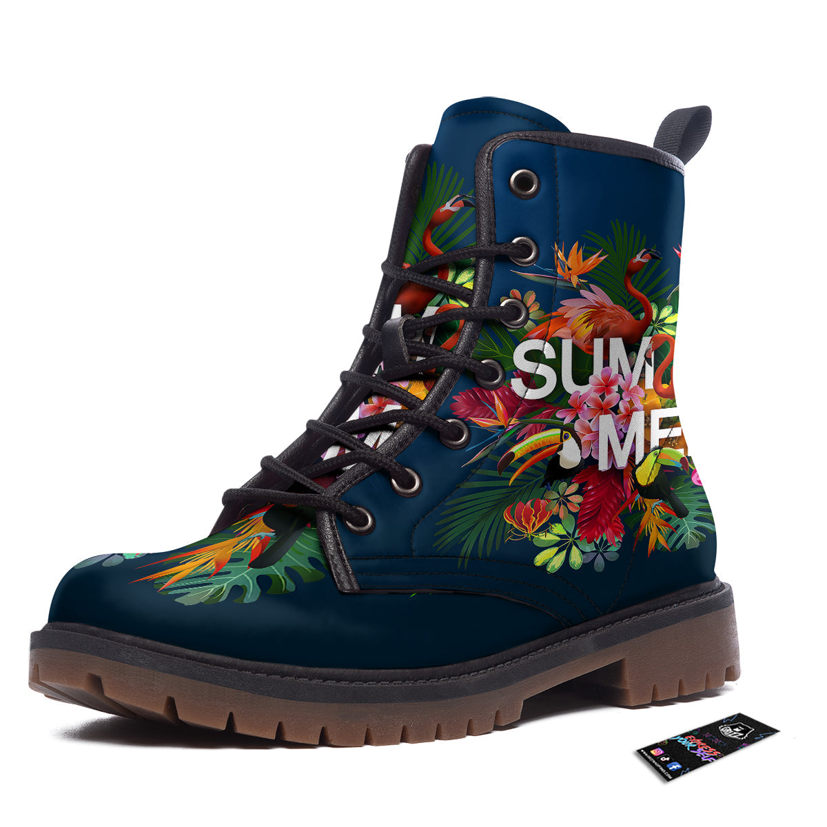 Summer Tropical Birds And Flowers For Travel Print Work Boots-grizzshop