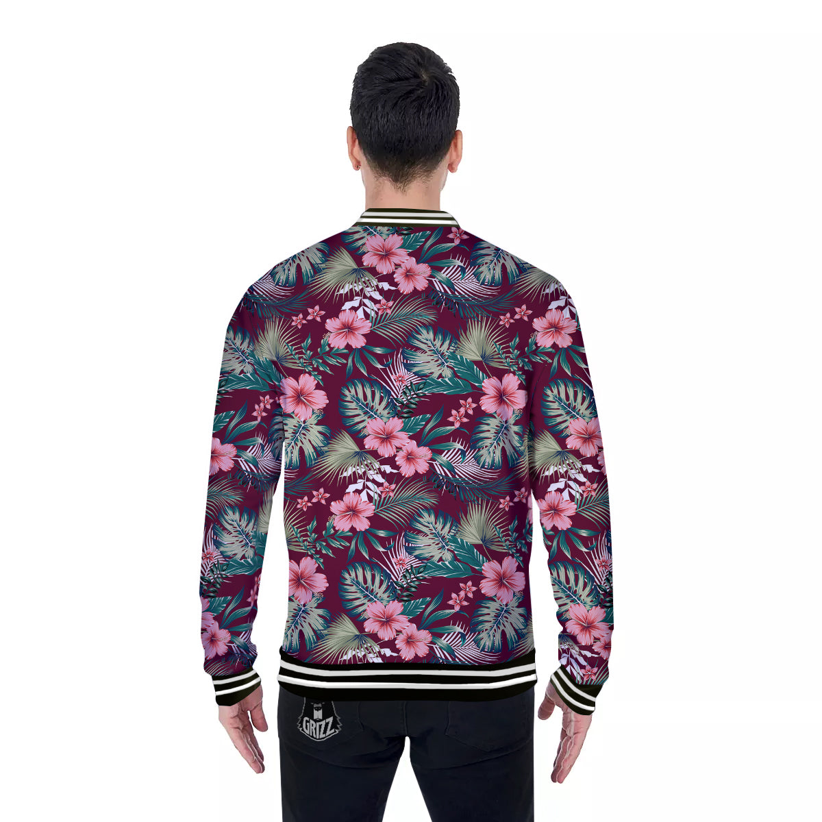 Summer Tropical Print Pattern Baseball Jacket-grizzshop