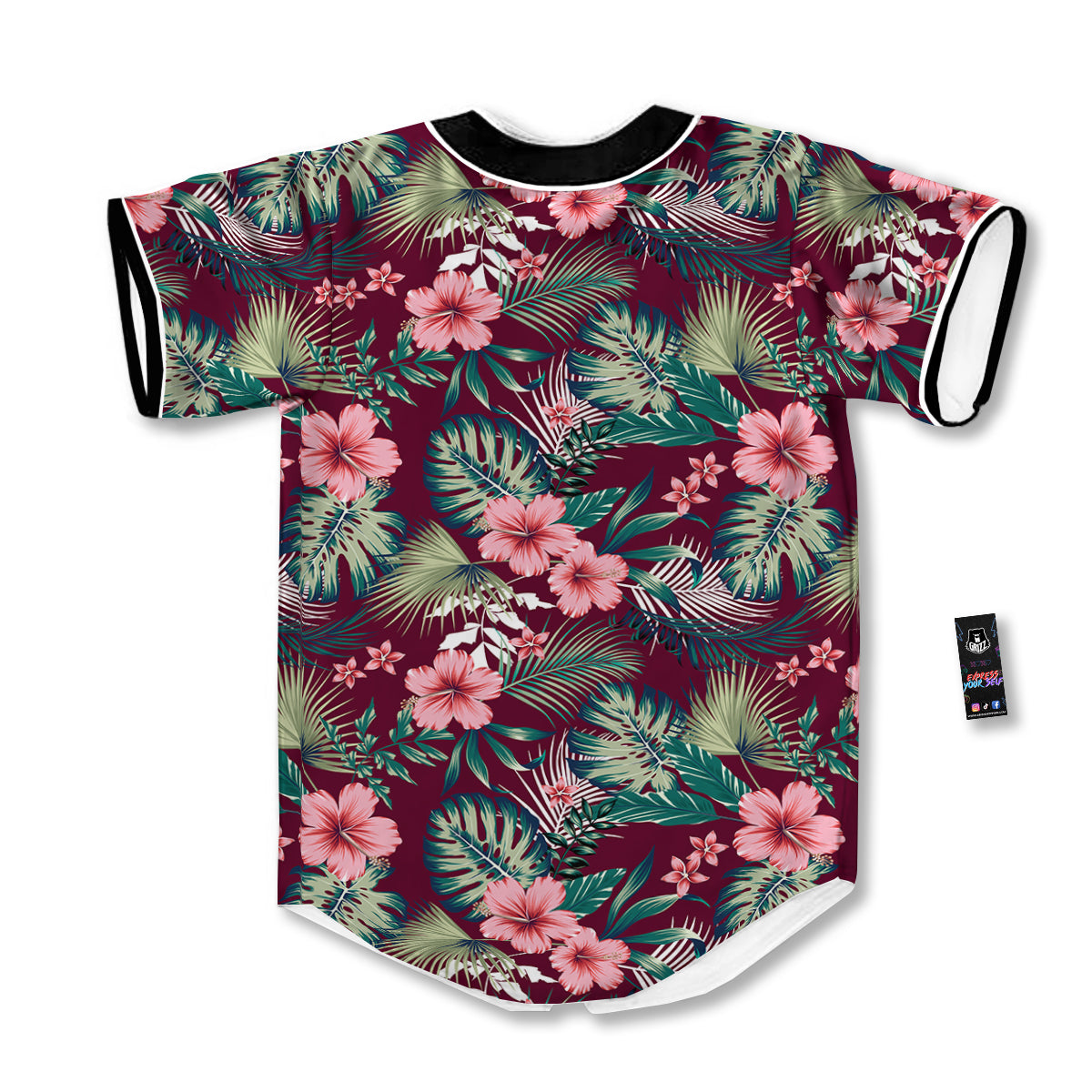 Summer Tropical Print Pattern Baseball Jersey-grizzshop