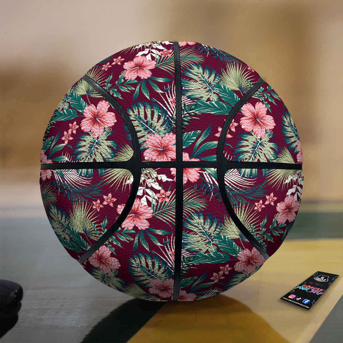 Summer Tropical Print Pattern Basketball-grizzshop