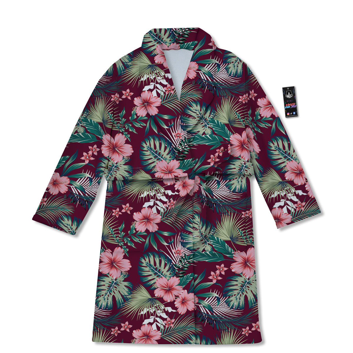 Summer Tropical Print Pattern Bathrobe-grizzshop