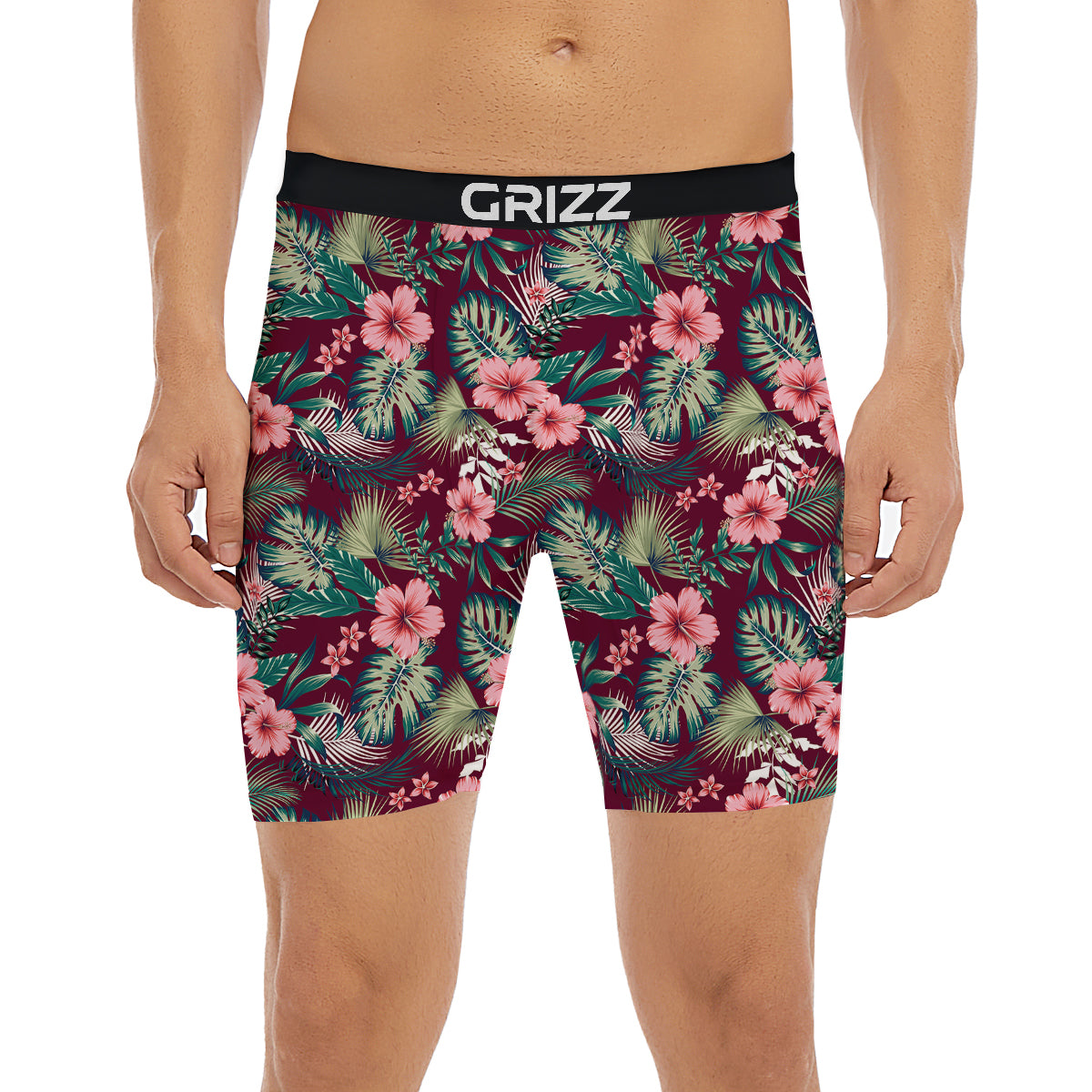 Summer Tropical Print Pattern Boxer Briefs-grizzshop