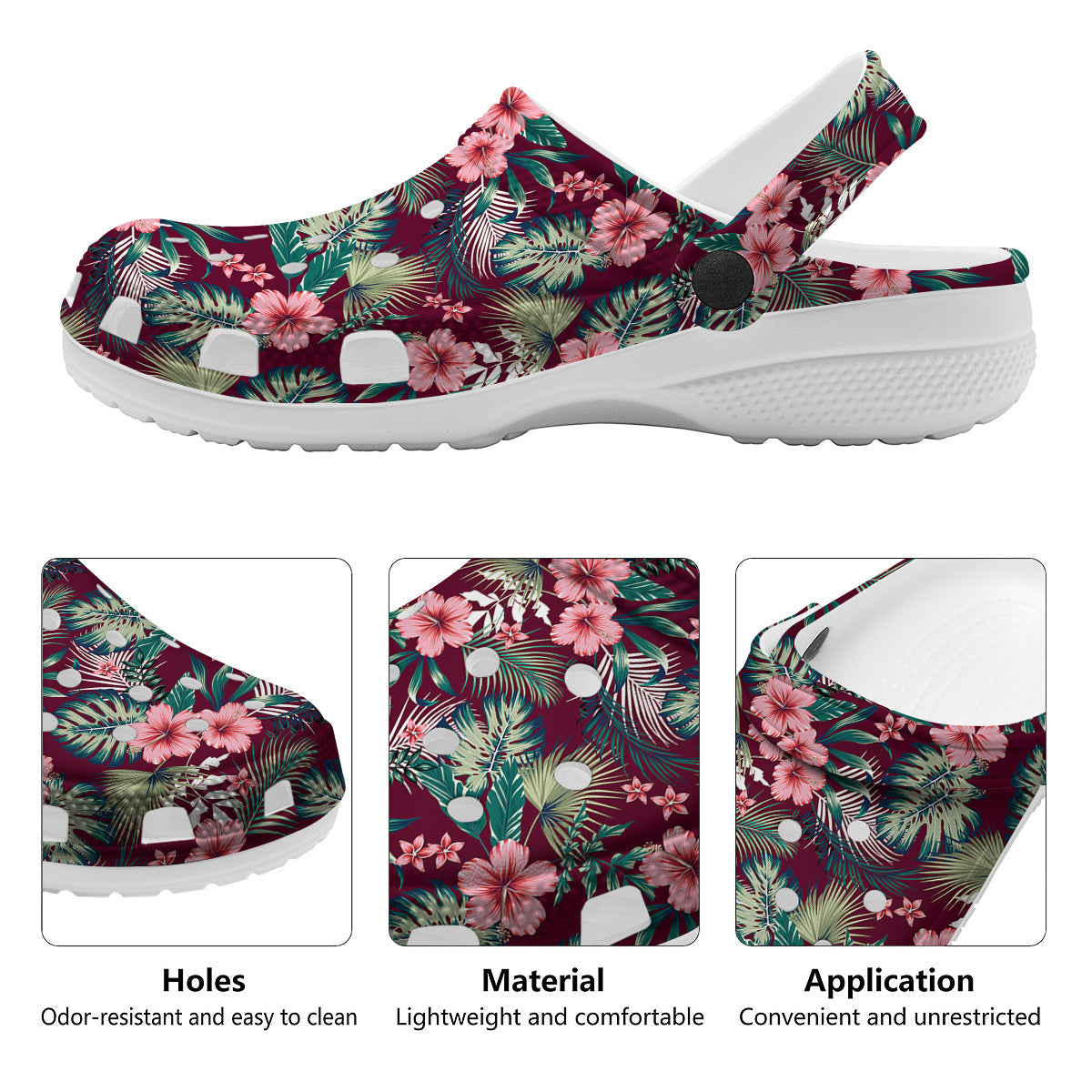 Summer Tropical Print Pattern Clog-grizzshop