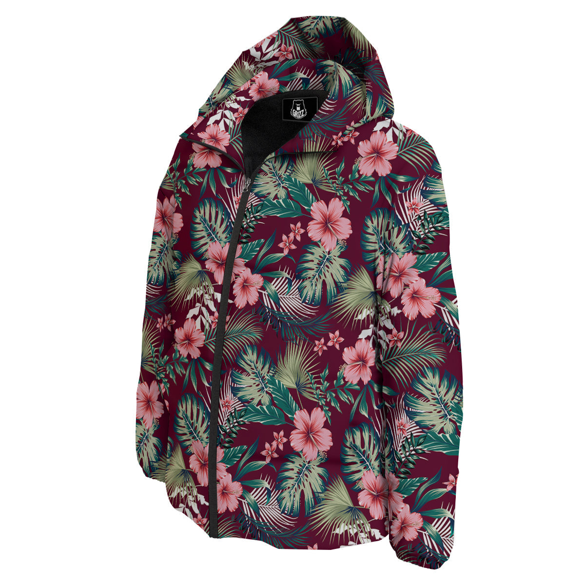 Summer Tropical Print Pattern Down Jacket-grizzshop