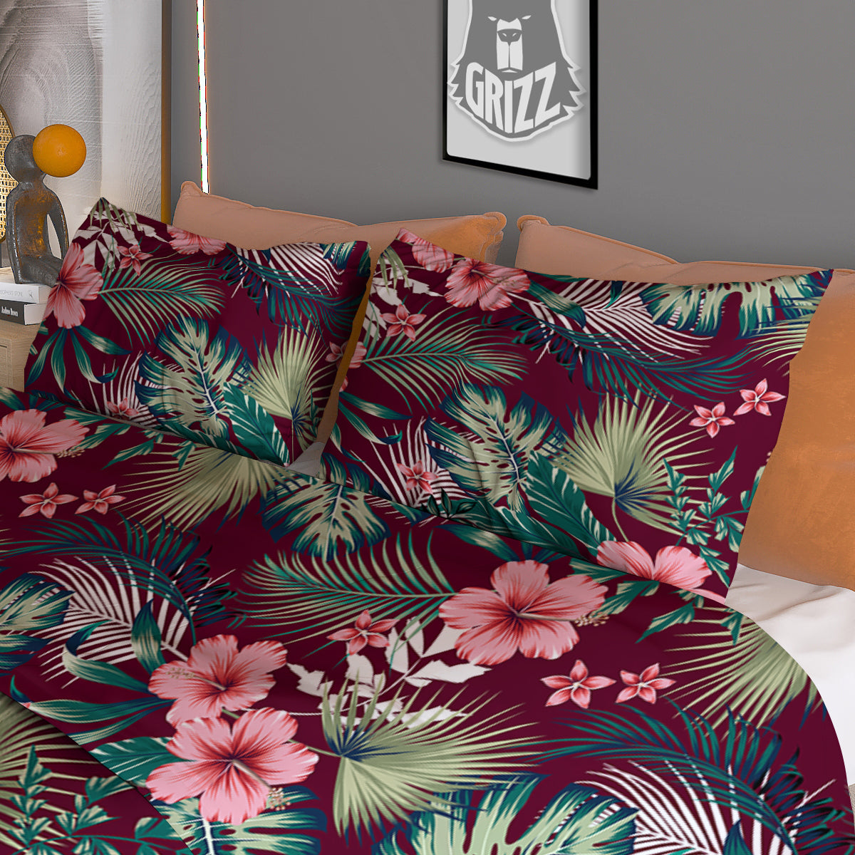 Summer Tropical Print Pattern Duvet Cover Bedding Set-grizzshop