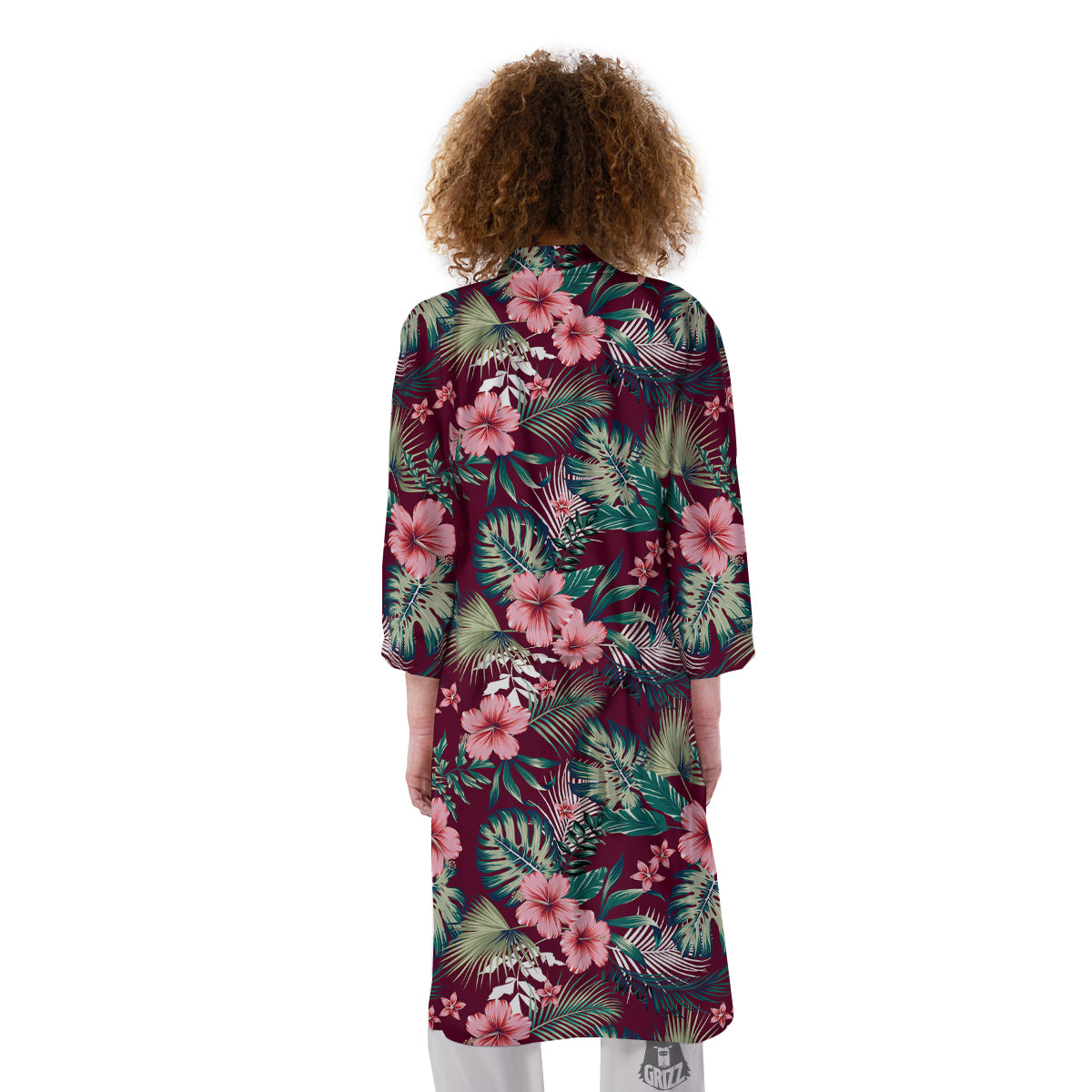 Summer Tropical Print Pattern Kimono-grizzshop