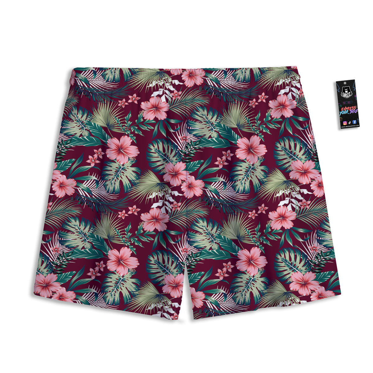 Summer Tropical Print Pattern Mesh Shorts-grizzshop