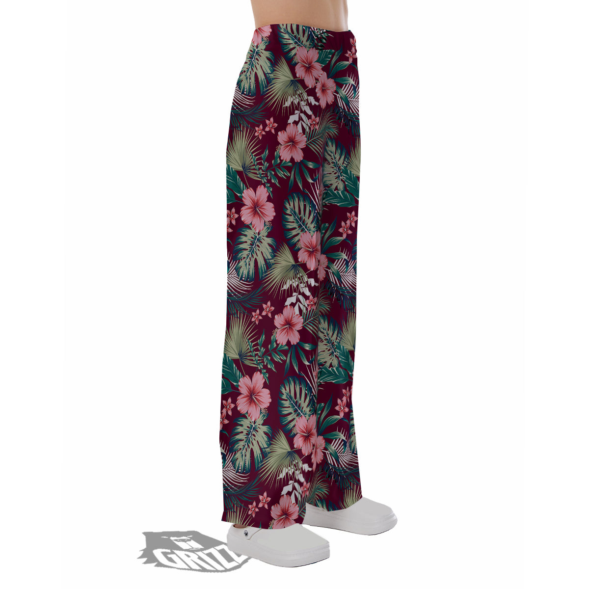 Summer Tropical Print Pattern Pajama Pants-grizzshop