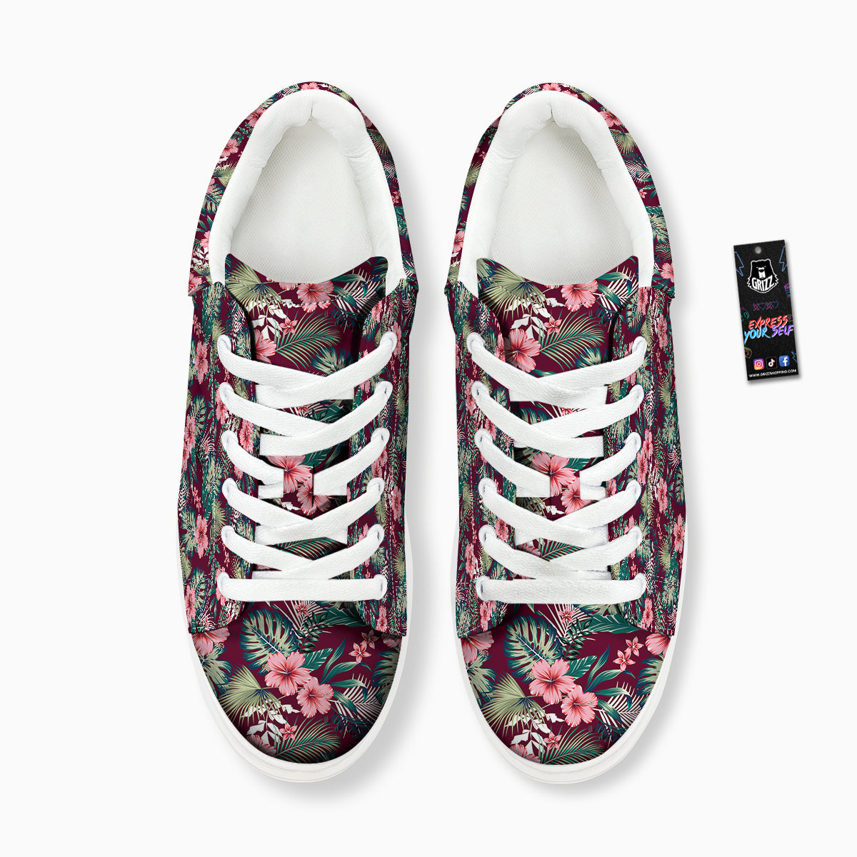 Summer Tropical Print Pattern Platform Shoes-grizzshop