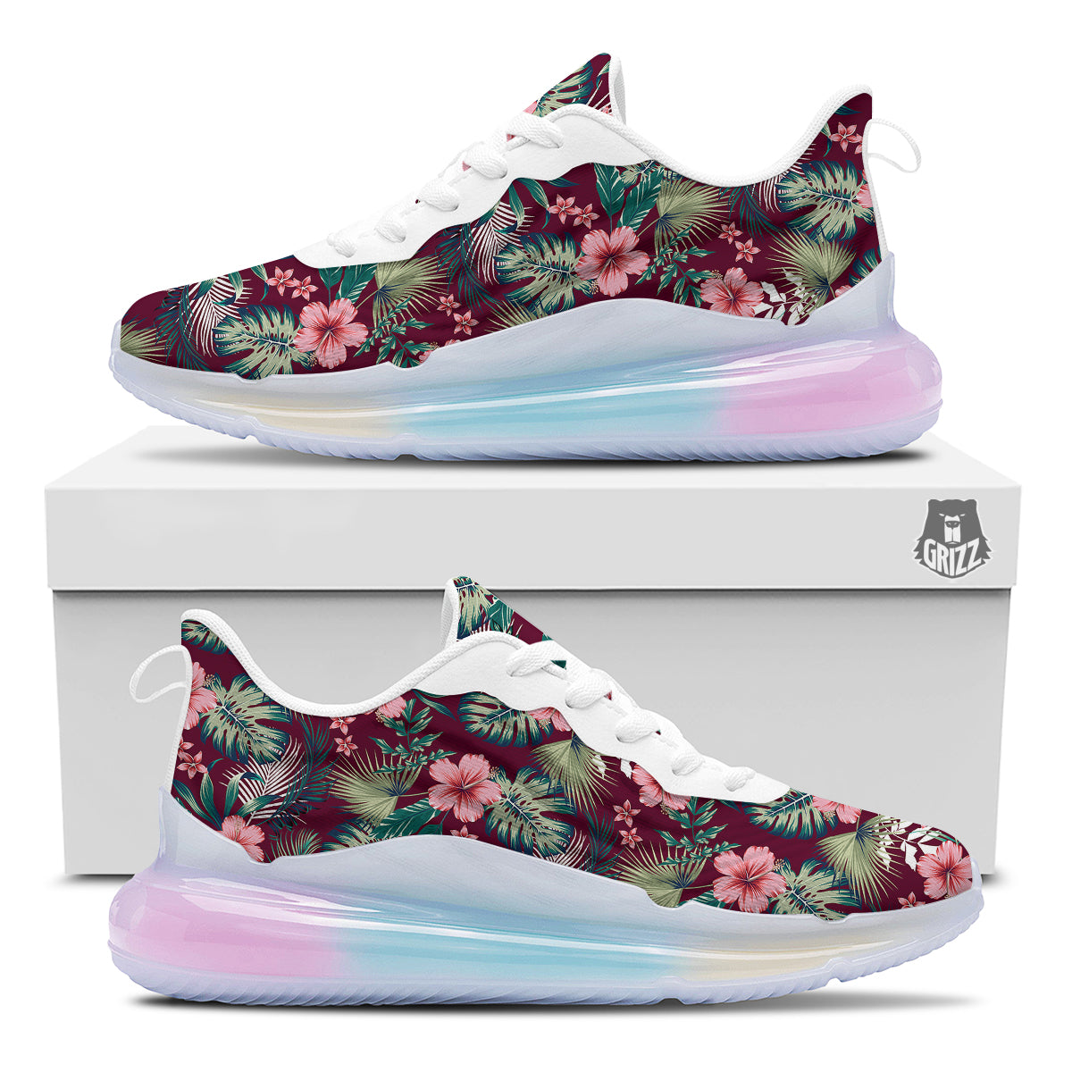 Summer Tropical Print Pattern Running Sneakers-grizzshop