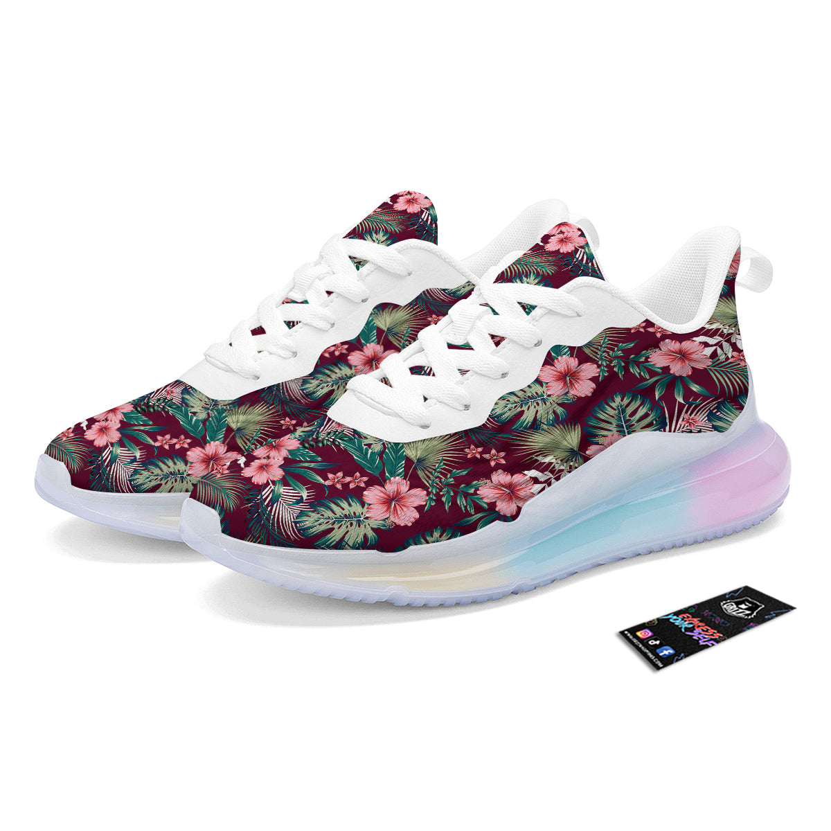 Summer Tropical Print Pattern Running Sneakers-grizzshop