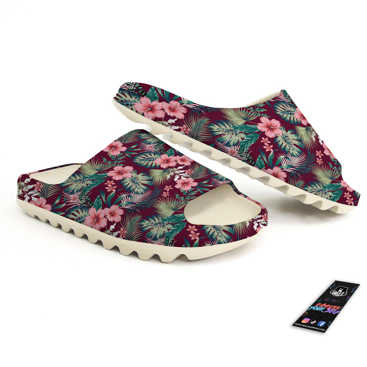 Summer Tropical Print Pattern Sandals-grizzshop
