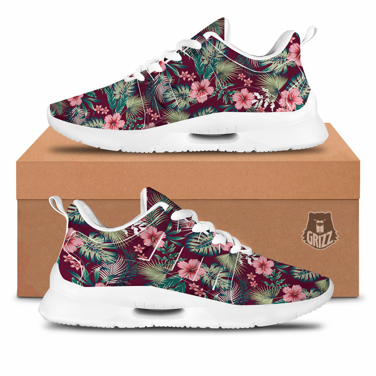 Summer Tropical Print Pattern Tennis Shoes-grizzshop