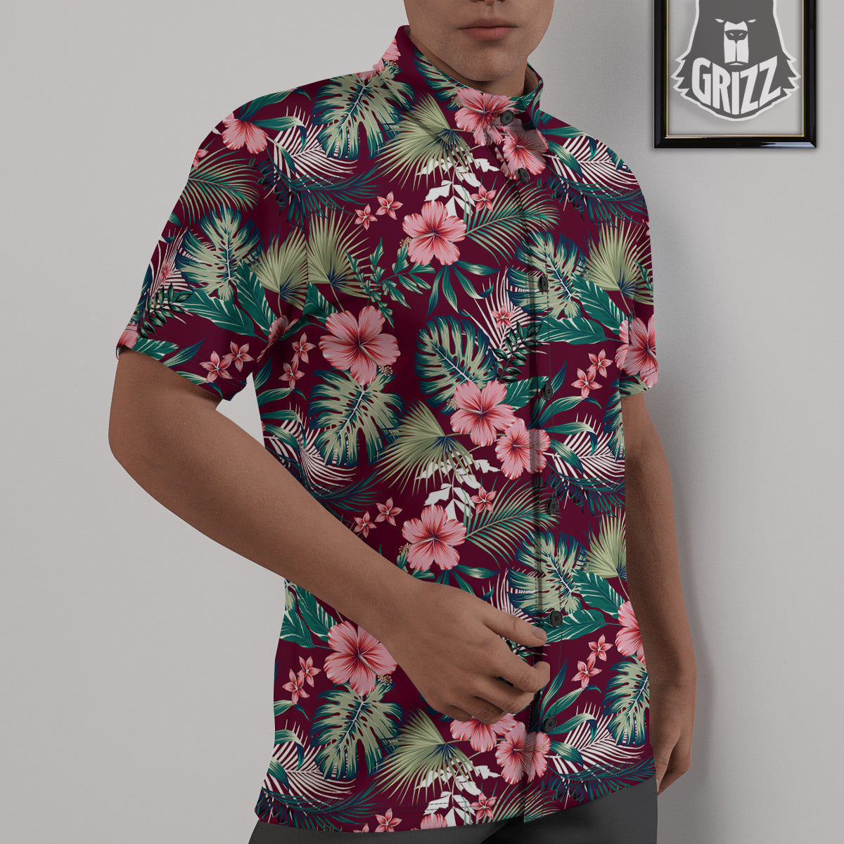 Summer Tropical Print Pattern Untucked Shirts-grizzshop