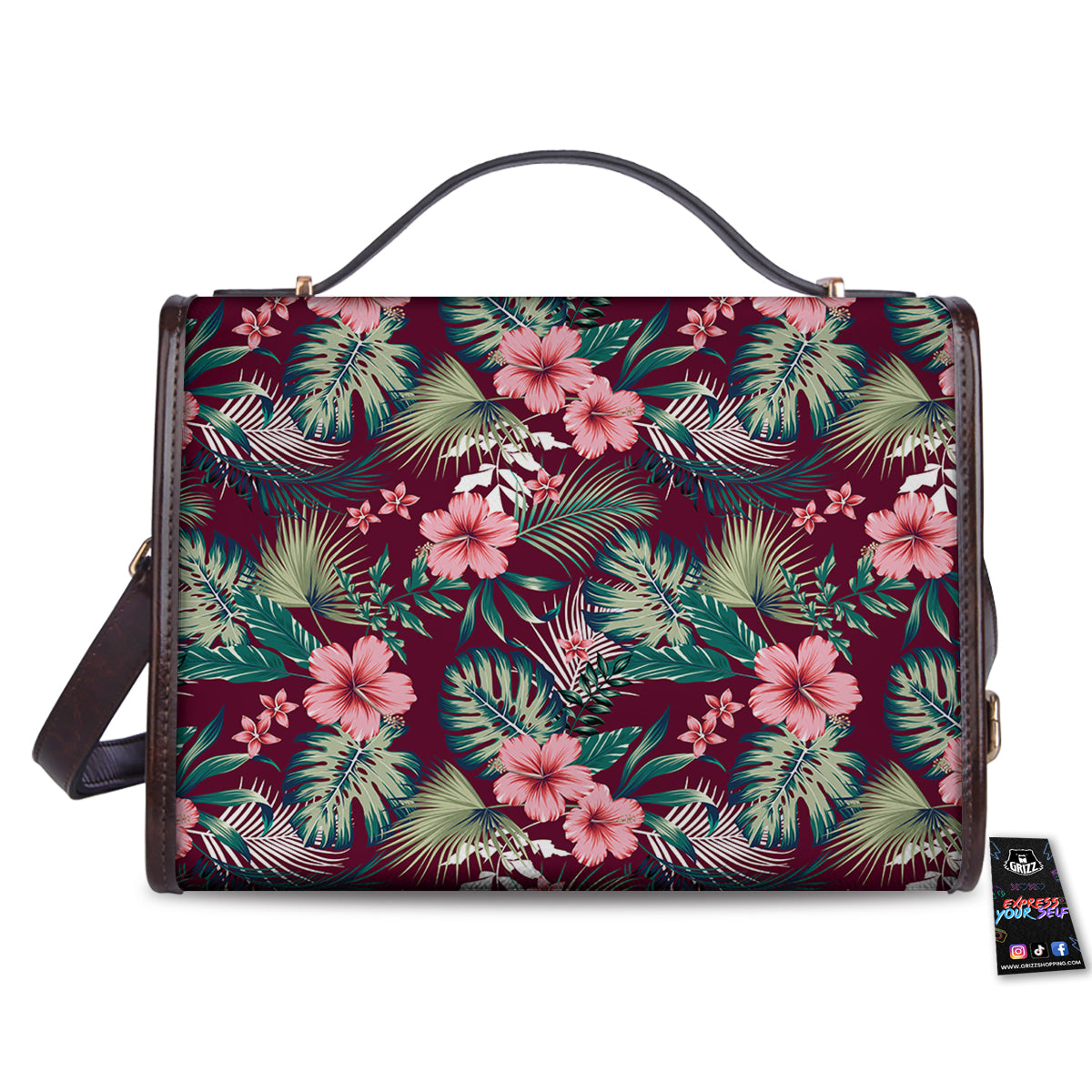 Summer Tropical Print Pattern Women's Satchel Bag-grizzshop