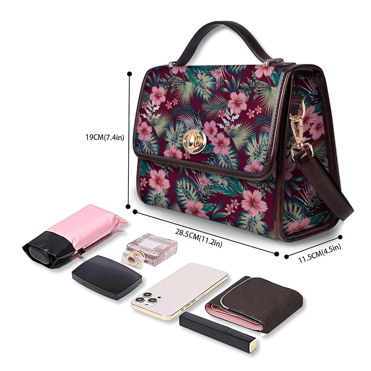 Summer Tropical Print Pattern Women's Satchel Bag-grizzshop