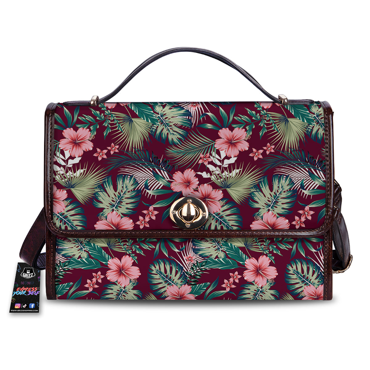 Summer Tropical Print Pattern Women's Satchel Bag-grizzshop